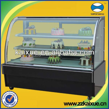 Vitrine refrigerada para padaria de vidro curvo da melhor qualidade